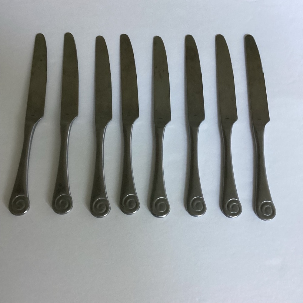 Robert Welch Ammonite Knives Set of Eight Stainless Steel Modern Flatware